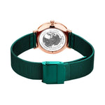 Bering Ultra Slim 15729-868 analog damklocka med grön urtavla och armband i mesh