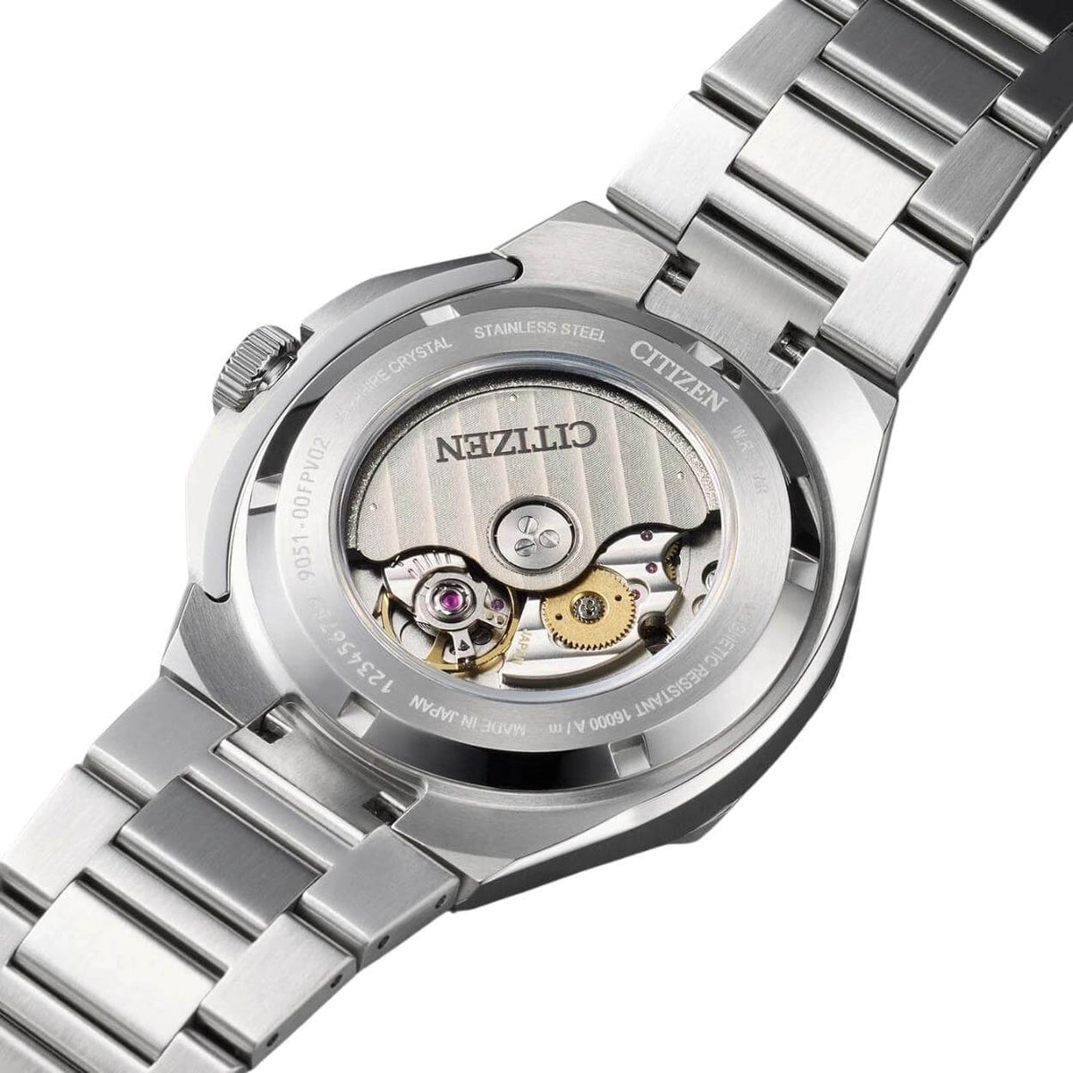 Citizen Series 8 NB6080-51W analog herrklocka med grön urtavla och armband i rostfritt stål