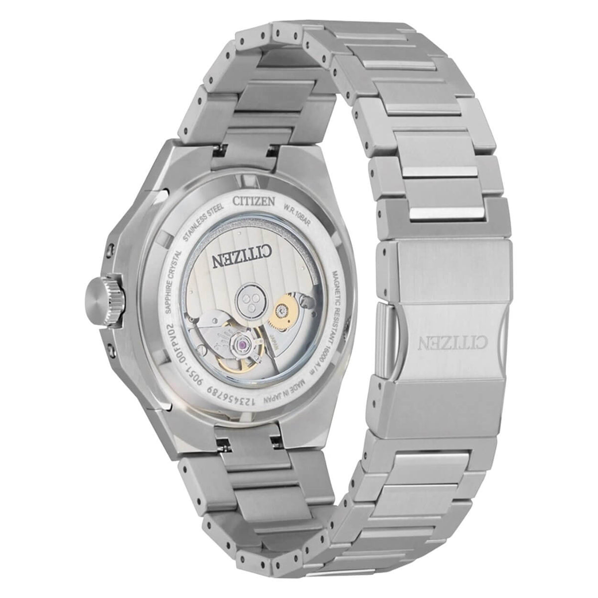 Citizen Series 8 NB6080-51W analog herrklocka med grön urtavla och armband i rostfritt stål