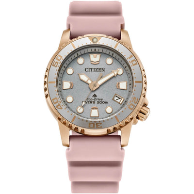Citizen Promaster EO2023-00A analog damklocka med silver urtavla och armband i gummi