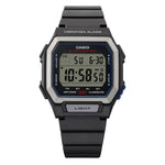Casio Timeless W-738H-1AVEF digital herrklocka med svart urtavla och armband i resin