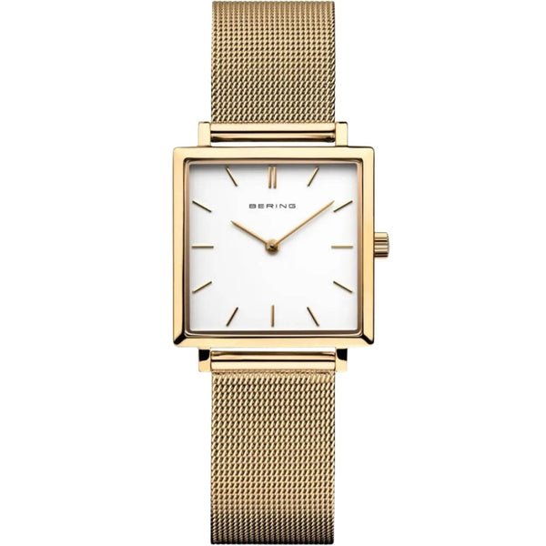 Bering Classic 18226-334 analog damklocka med vit urtavla och armband i mesh