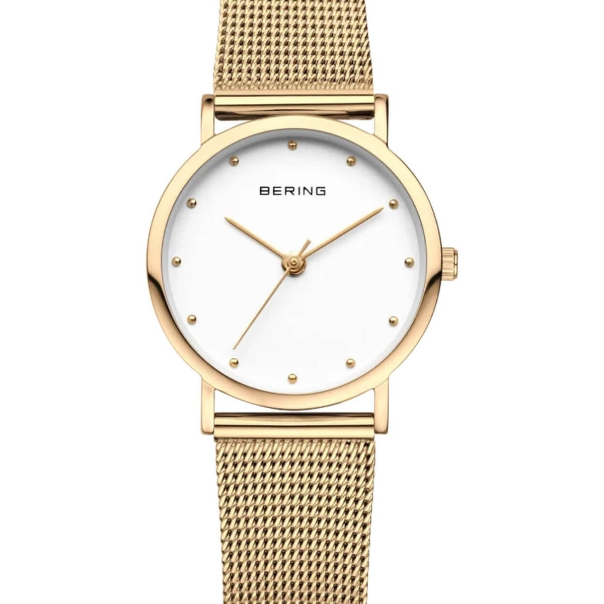 Bering Classic 13426-334 analog damklocka med vit urtavla och armband i mesh