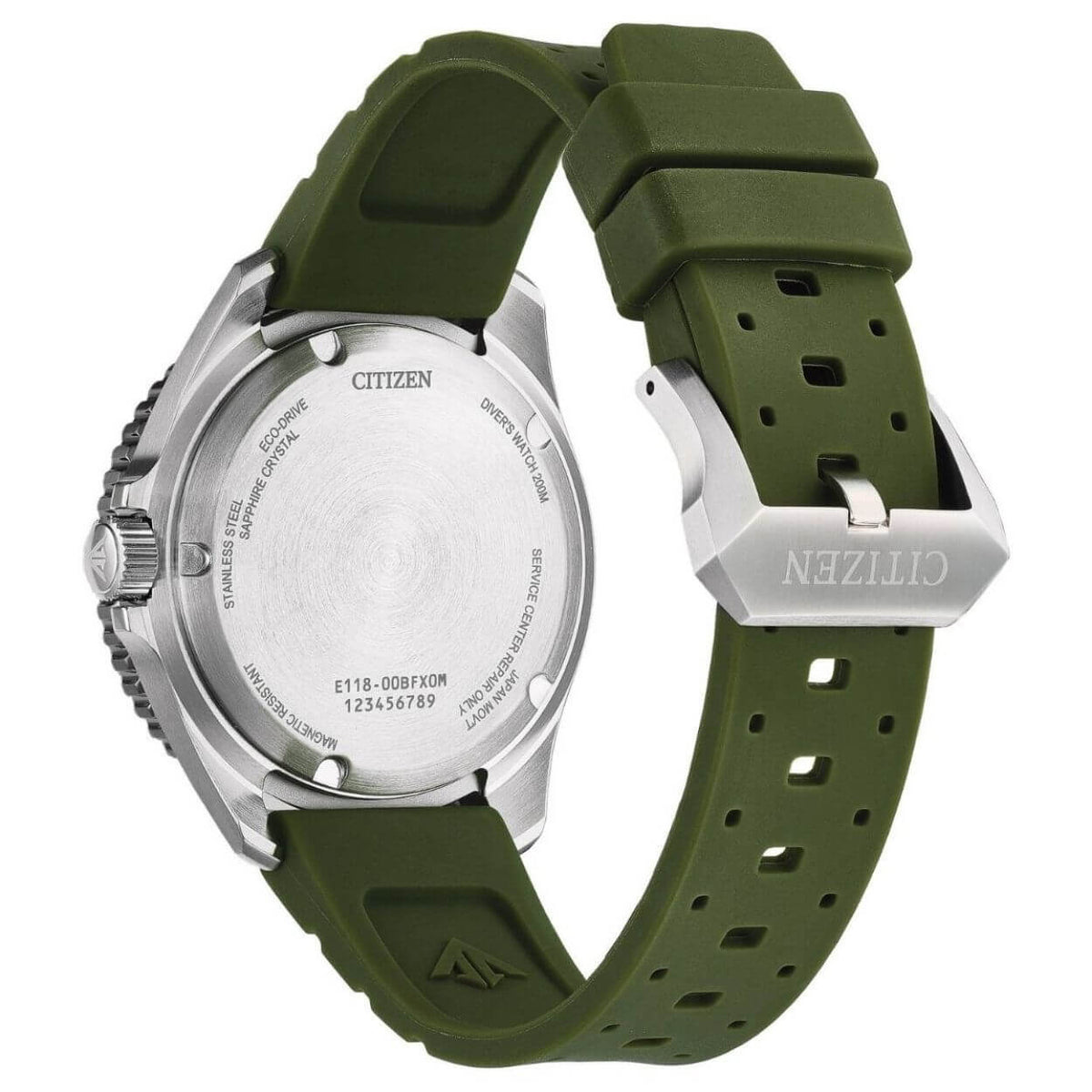 Citizen Promaster Marine BN0265-00A analog herrklocka med vit urtavla och armband i gummi