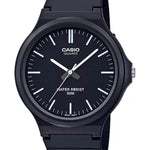 Casio Timeless MW-240-1EVEF analog herrklocka med svart urtavla och armband i resin