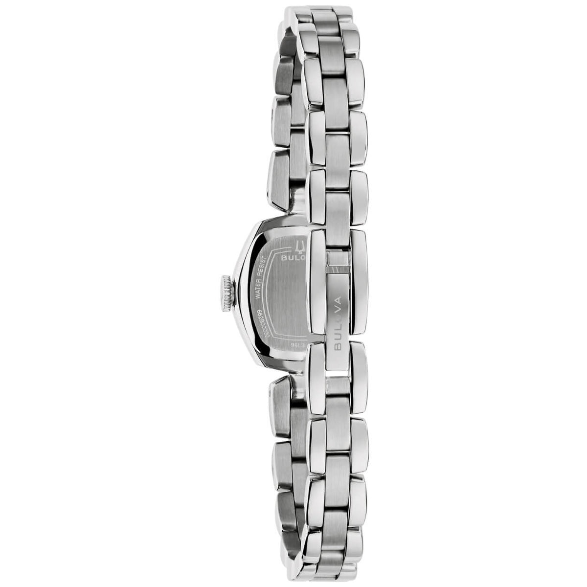 Bulova Goddess Of Time 96L361 analog damklocka med blå urtavla och armband i rostfritt stål