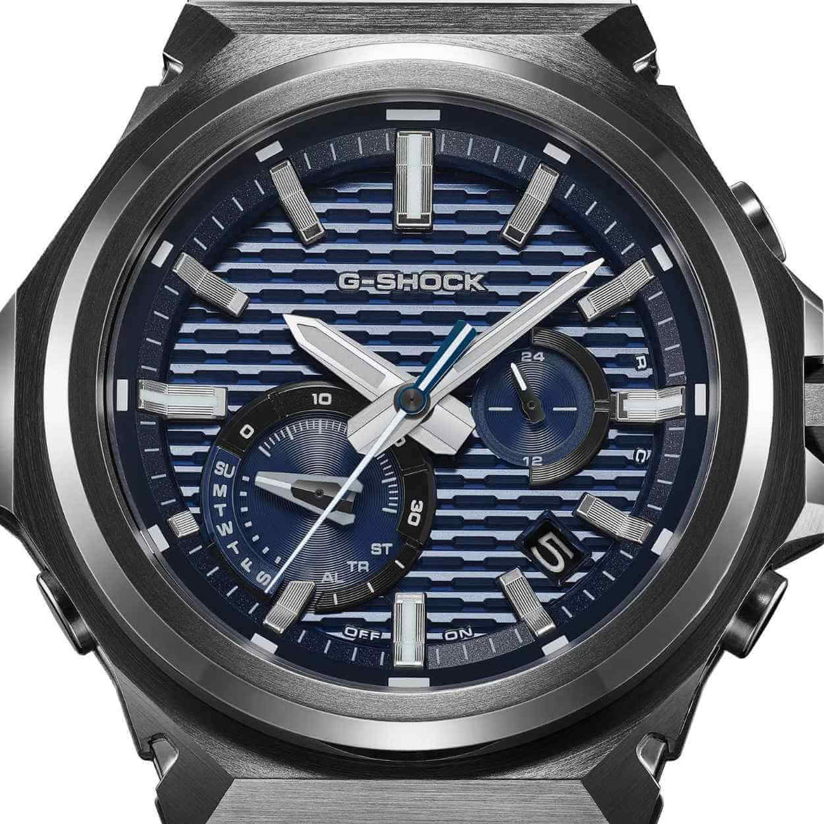 Casio G-Shock G-Steel GST-B1000BD-2AER analog herrklocka med mörk blå urtavla och armband i rostfritt stål