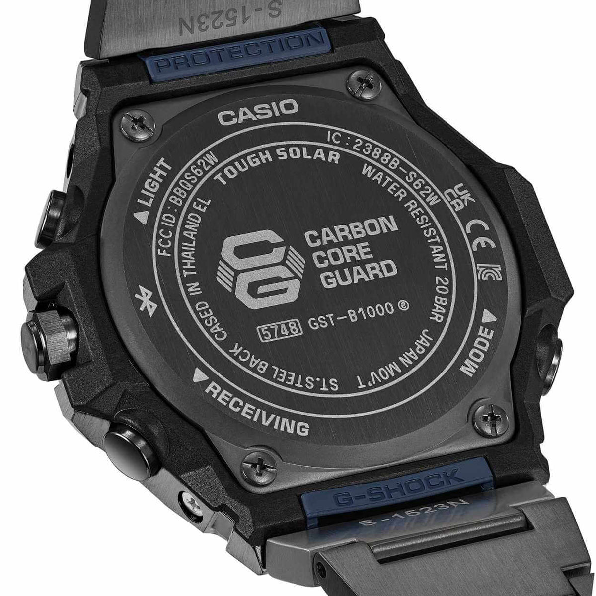 Casio G-Shock G-Steel GST-B1000BD-2AER analog herrklocka med mörk blå urtavla och armband i rostfritt stål