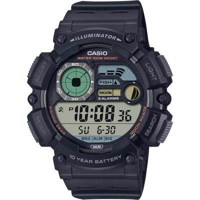 Casio Timeless WS-1500H-1AVEF digital herrklocka med svart urtavla och armband i resin
