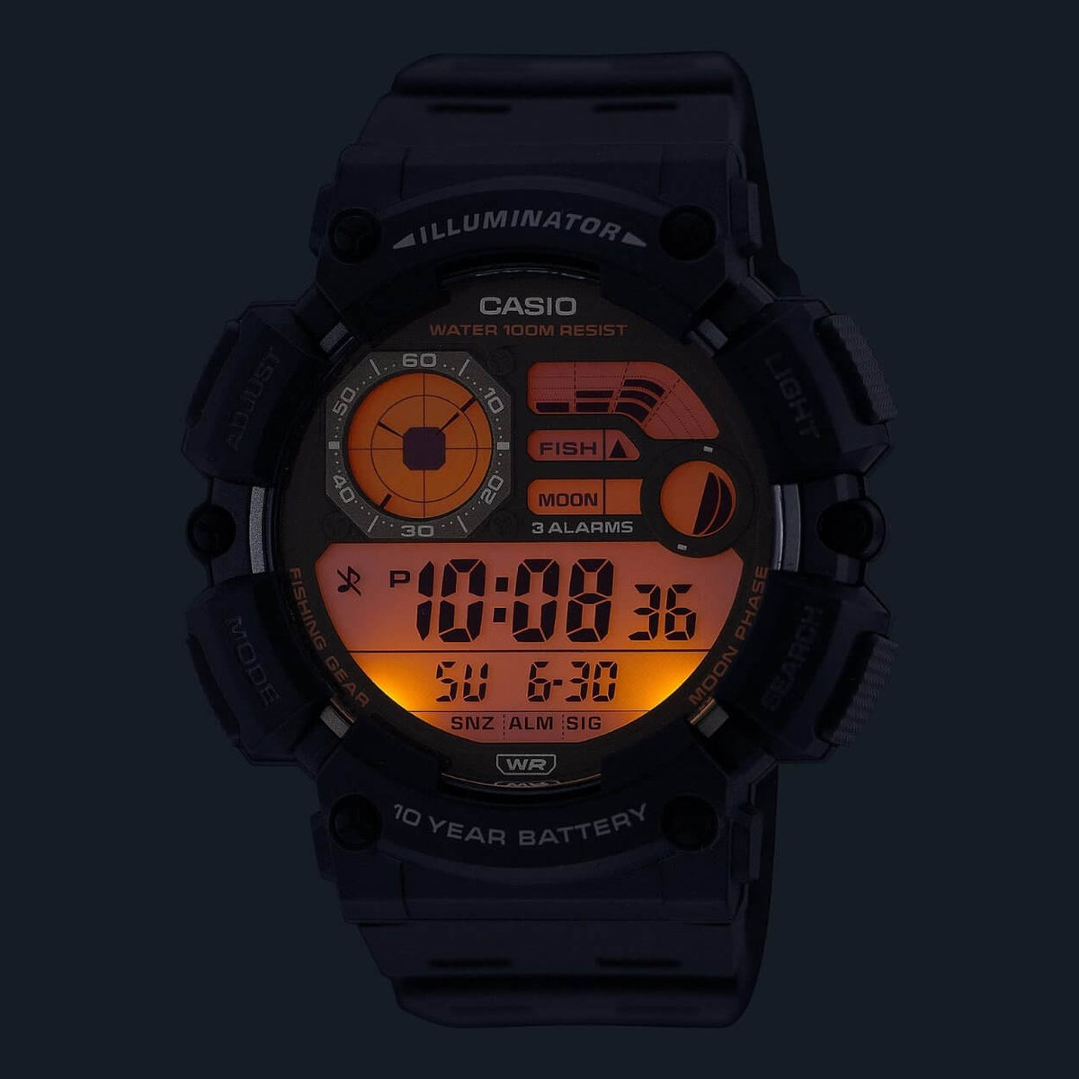 Casio Timeless WS-1500H-1AVEF digital herrklocka med svart urtavla och armband i resin