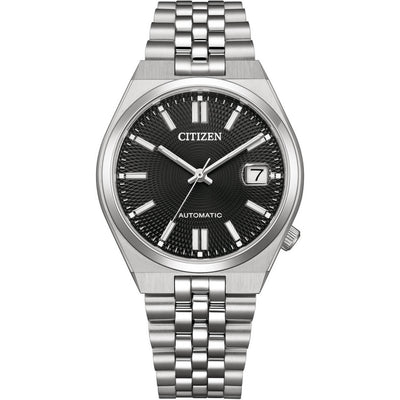 Citizen Tsuyosa 60 NK0030-51E analog herrklocka med svart urtavla och armband i rostfritt stål