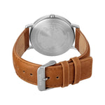 Bering Titanium 18640-568 analog herrklocka med grön urtavla och armband i läder