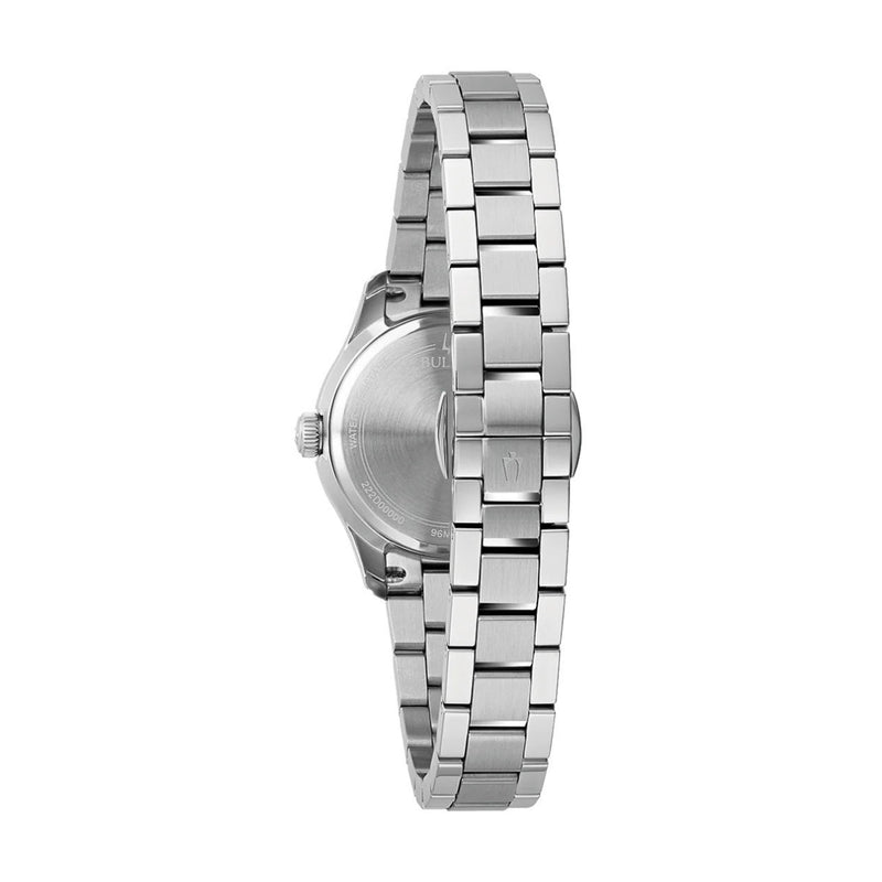 Bulova Surveyor 96M162 analog damklocka med silver urtavla och armband i rostfritt stål