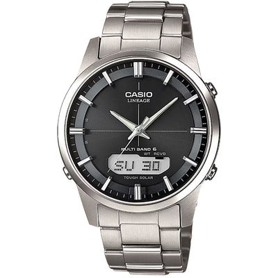 Casio Radio Controlled LCW-M170TD-1AER ana-digi herrklocka med svart urtavla och armband i titan