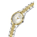 Guess 2-Tone Damklocka GW0765L1 analog damklocka med silver urtavla och armband i rostfritt stål
