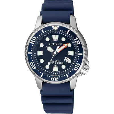 Citizen Promaster Dive EP6051-14L analog damklocka med blå urtavla och armband i resin