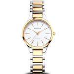 Bering Titanium 15630-701 analog damklocka med vit urtavla och armband i titan