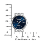 Citizen Sport Quarz Ø28mm EU6090-54L analog damklocka med blå urtavla och armband i rostfritt stål