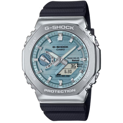 Casio G-Shock GBM-2100A-1A2ER analog herrklocka med turkos urtavla och armband i resin