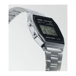 Casio Vintage A158WEA-1EF digital herrklocka med svart urtavla och armband i rostfritt stål