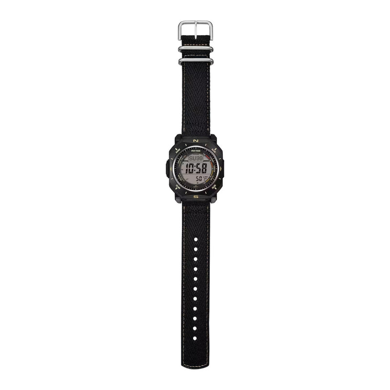 Casio Pro Trek PRG-69B-1ER digital herrklocka med svart urtavla och armband i textil