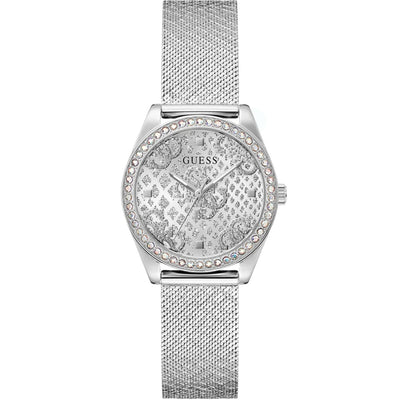 Guess BOA Damklocka GW0748L1 analog damklocka med silver urtavla och armband i rostfritt stål