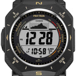 Casio Pro Trek PRG-69B-1ER digital herrklocka med svart urtavla och armband i textil