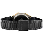 Casio Vintage A168WEGB-1BEF digital herrklocka med svart urtavla och armband i rostfritt stål