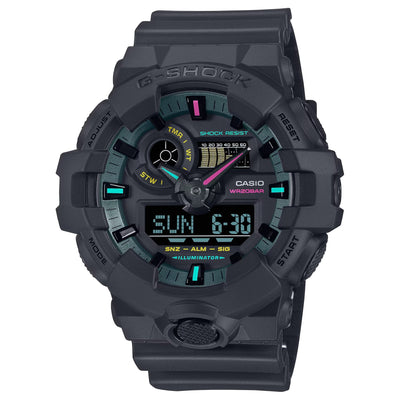 Casio G-SHOCK Ø53.4mm GA-700MF-1AER digital herrklocka med svart urtavla och armband i resin