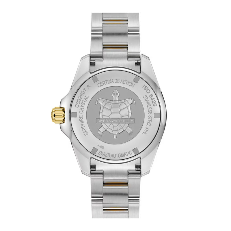 Certina DS Action Diver Powermatic 80 C032.607.22.051.00 analog herrklocka med svart urtavla och armband i rostfritt stål
