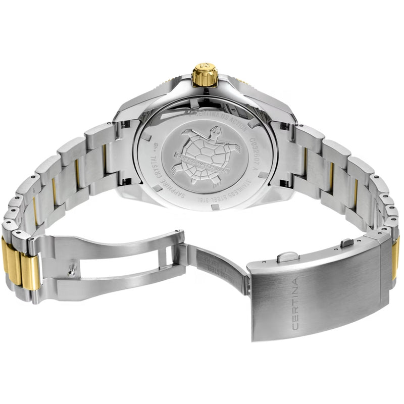 Certina DS Action Diver Powermatic 80 C032.607.22.051.00 analog herrklocka med svart urtavla och armband i rostfritt stål