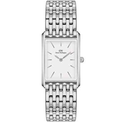 Daniel Wellington Bound 9-Link DW00100706 analog damklocka med vit urtavla och armband i rostfritt stål