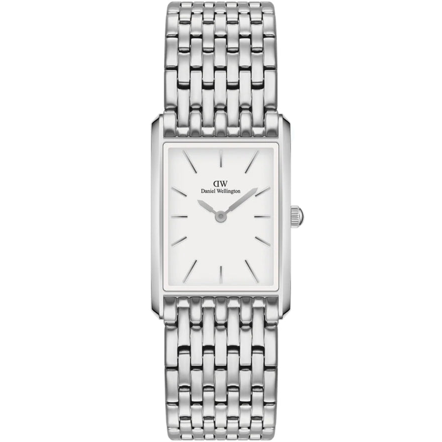 Daniel Wellington Bound 9-Link DW00100706 analog damklocka med vit urtavla och armband i rostfritt stål
