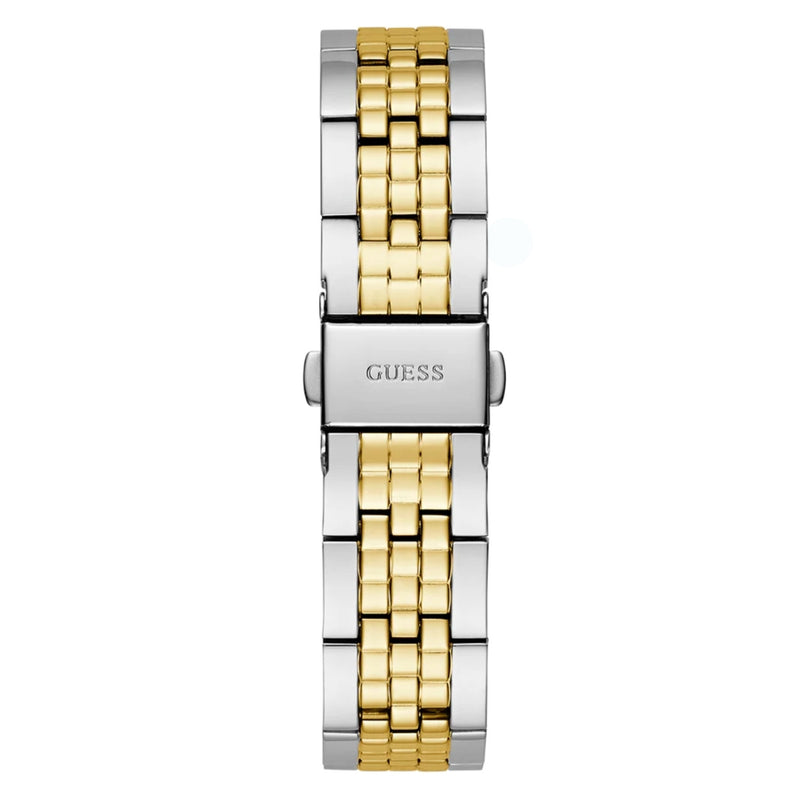 Guess 2-Tone Damklocka GW0765L1 analog damklocka med silver urtavla och armband i rostfritt stål