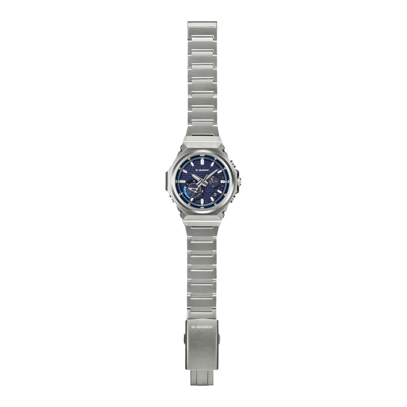 Casio G-Shock GST-B1000D-2AER analog herrklocka med blå urtavla och armband i rostfritt stål