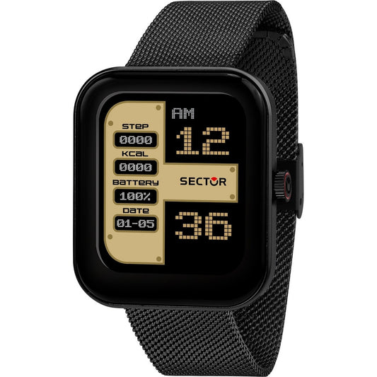 Sector S-03 Smartwatch R3253294002 digital unisexklocka med svart urtavla och armband i rostfritt stål