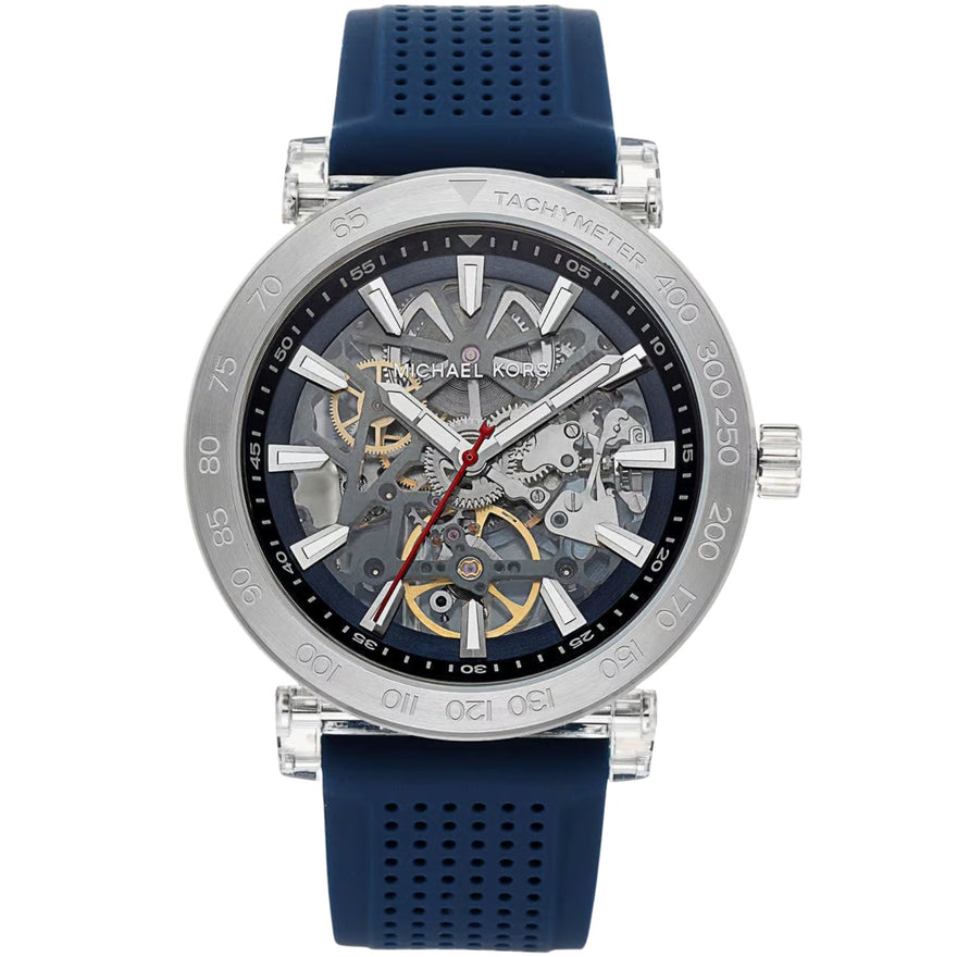 Michael Kors automatiskt MK9040 analog herrklocka med grå urtavla och armband i gummi