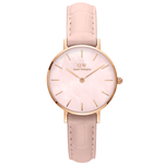 Petite Rouge Rose Gold Ø32mm DW00100514 analog damklocka med rosa urtavla och armband i läder