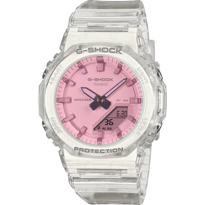 Casio G-Shock GMA-P2100SR-7AER (lägg gtin) ana-digi unisexklocka med rosa urtavla och armband i resin