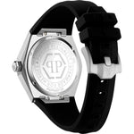 Philipp Plein The Skull PWPWA0124 analog herrklocka med svart urtavla och armband i gummi