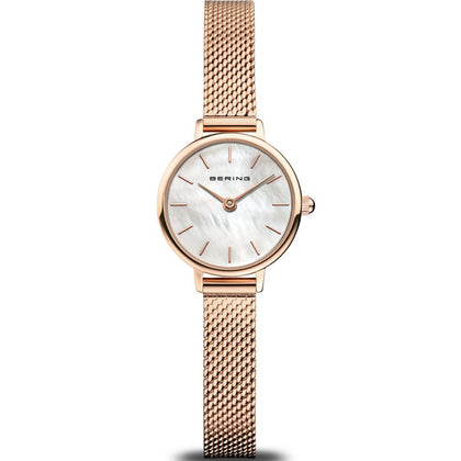 Bering Classic 11022-364 analog damklocka med vit urtavla och armband i rostfritt stål