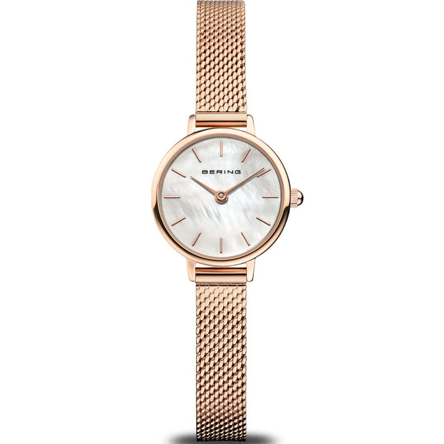 Bering Classic 11022-364 analog damklocka med vit urtavla och armband i rostfritt stål