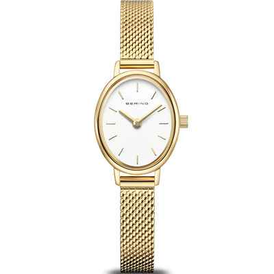 Bering Classic 11020-334 analog damklocka med vit urtavla och armband i rostfritt stål