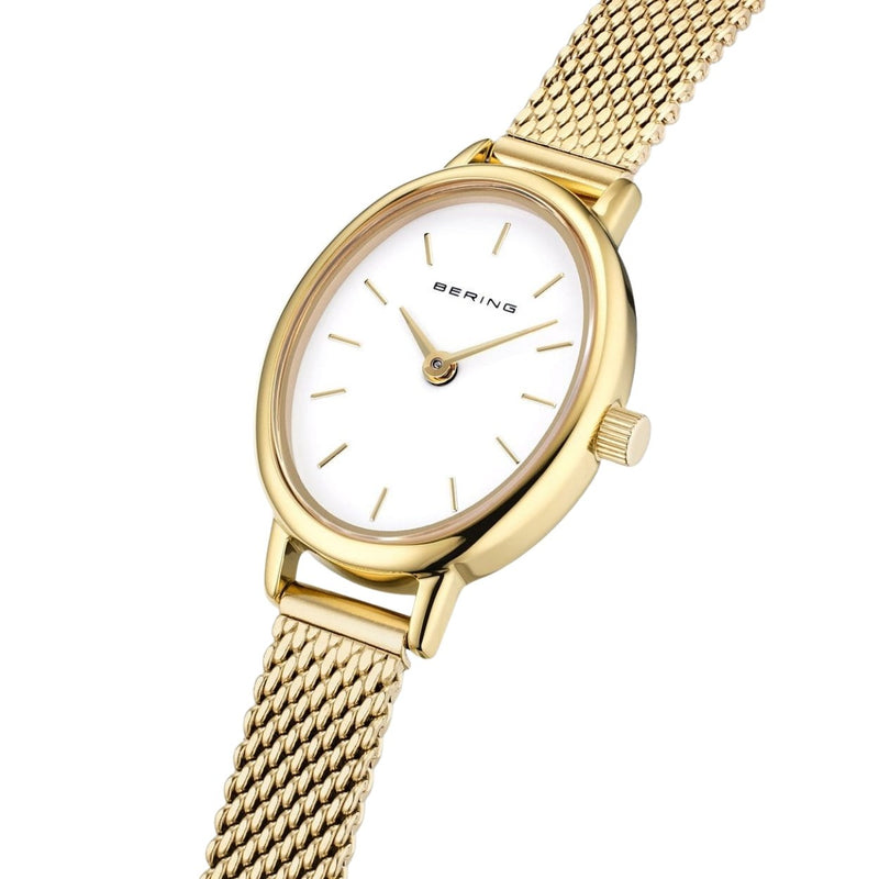 Bering Classic 11020-334 analog damklocka med vit urtavla och armband i rostfritt stål