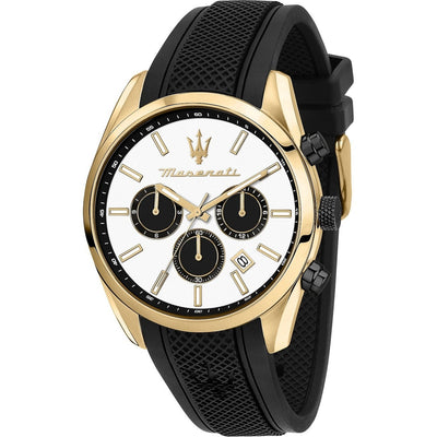 Maserati Attrazione R8851151001 analog herrklocka med vit urtavla och armband i läder