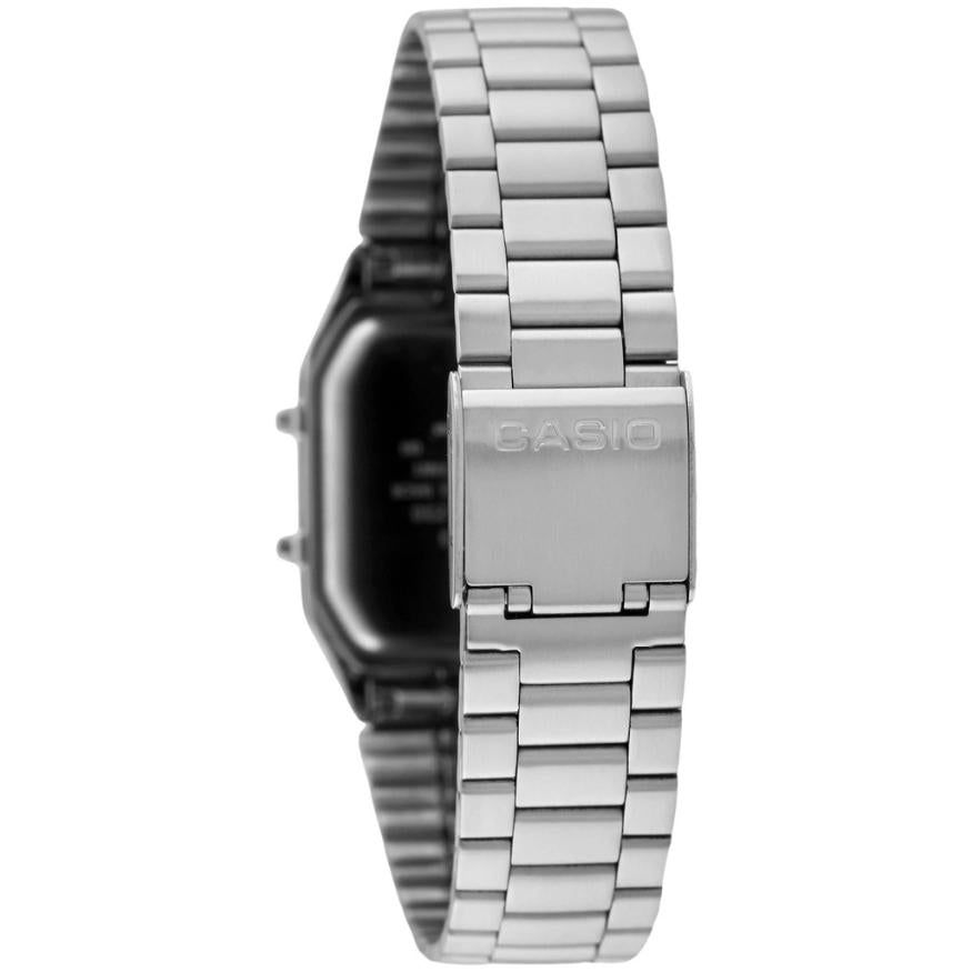 Casio Vintage AQ-230A-1DMQYES ana-digi herrklocka med svart urtavla och armband i rostfritt stål