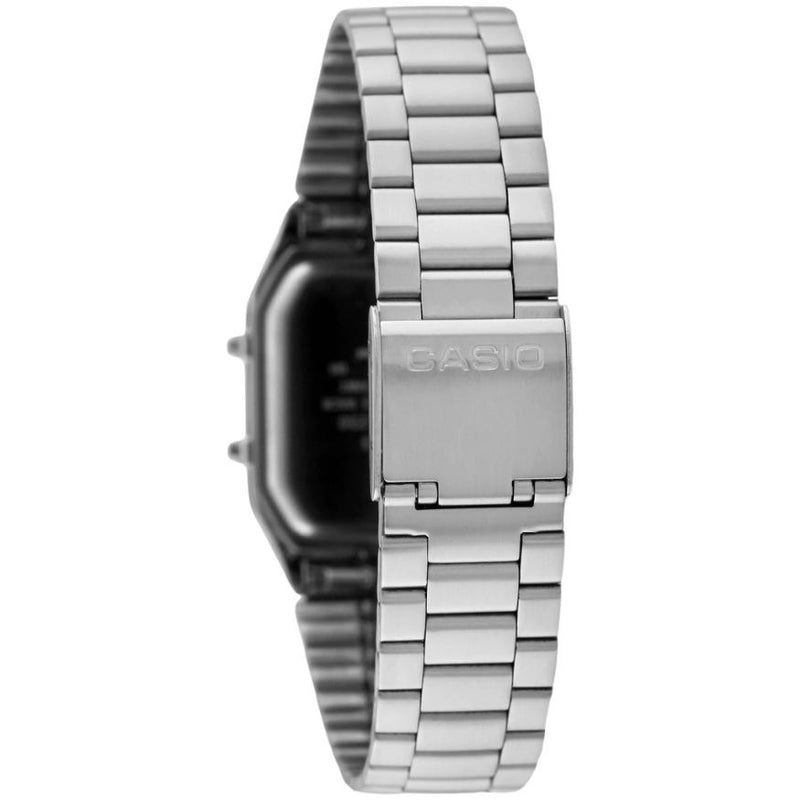 Casio Vintage AQ-230A-1DMQYES ana-digi herrklocka med svart urtavla och armband i rostfritt stål