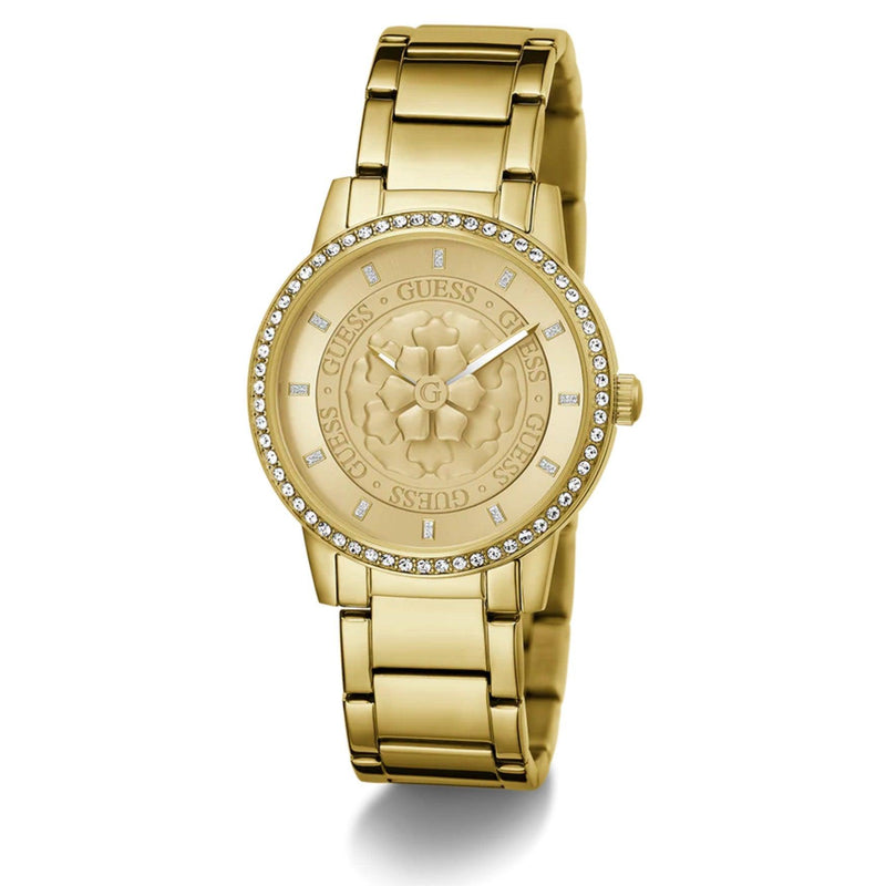 Guess Tone Guld Damklocka GW0747L2 analog damklocka med guld urtavla och armband i rostfritt stål