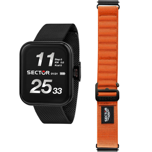 Sector S-03 Smartwatch R3253171501 digital unisexklocka med svart urtavla och armband i rostfritt stål