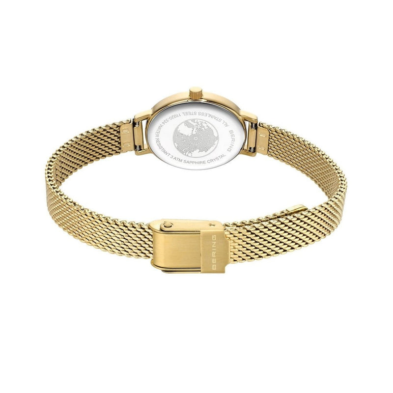 Bering Classic 11020-334 analog damklocka med vit urtavla och armband i rostfritt stål